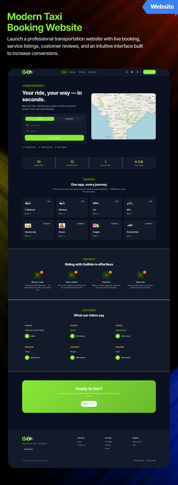 GORIDE | InDriver Clone | Flutter Complete Taxi Booking Solution with Bidding Option - 2